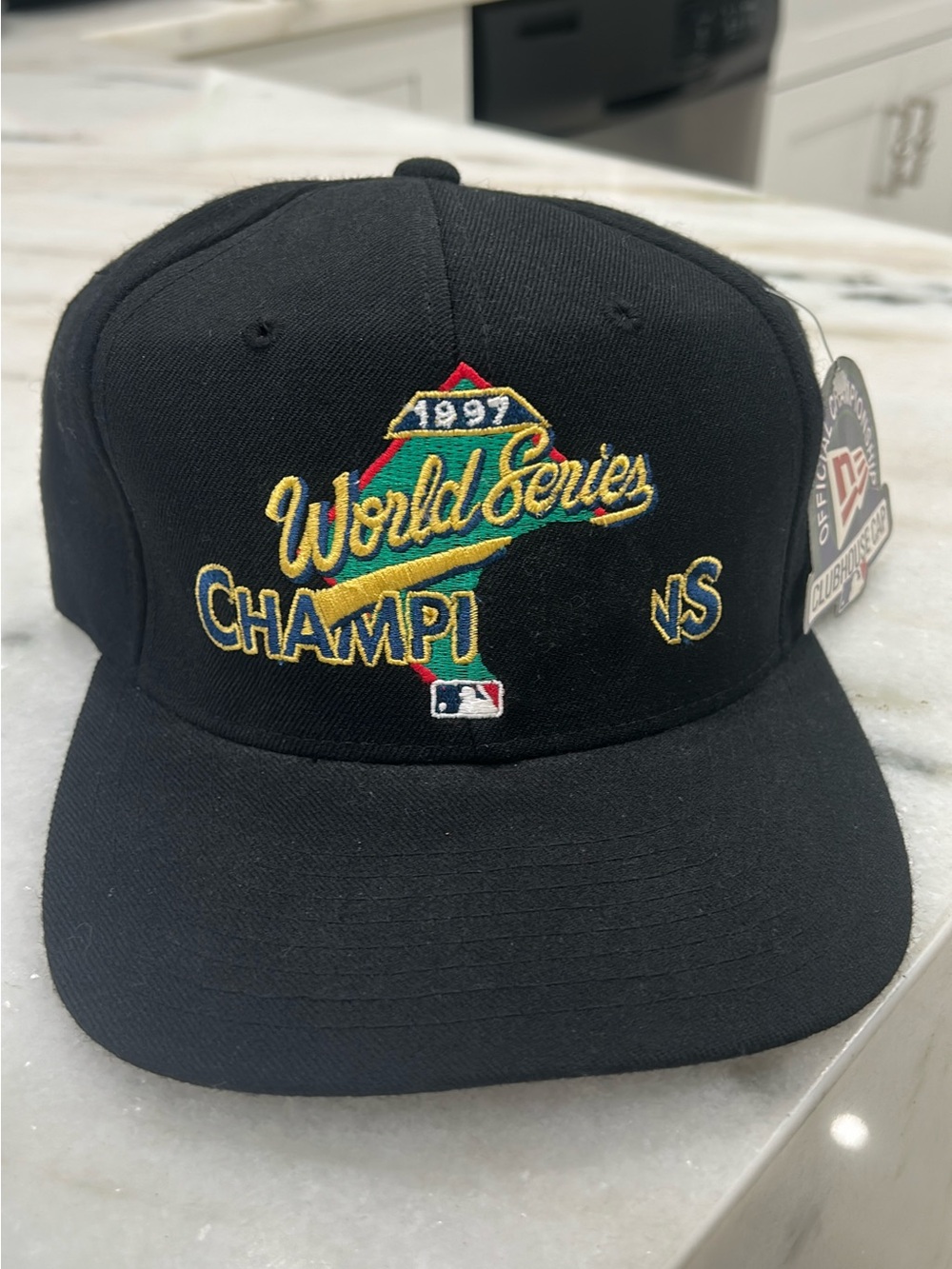 New Era Black '1997 World Series Champions' Embroidered Baseball Cap